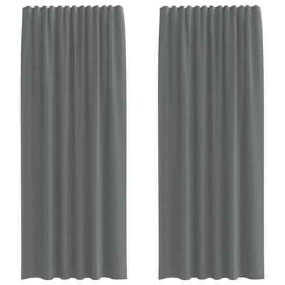 vidaXL Voile Vorhänge mit Stangentaschen 2 Stk. Dunkelgrau