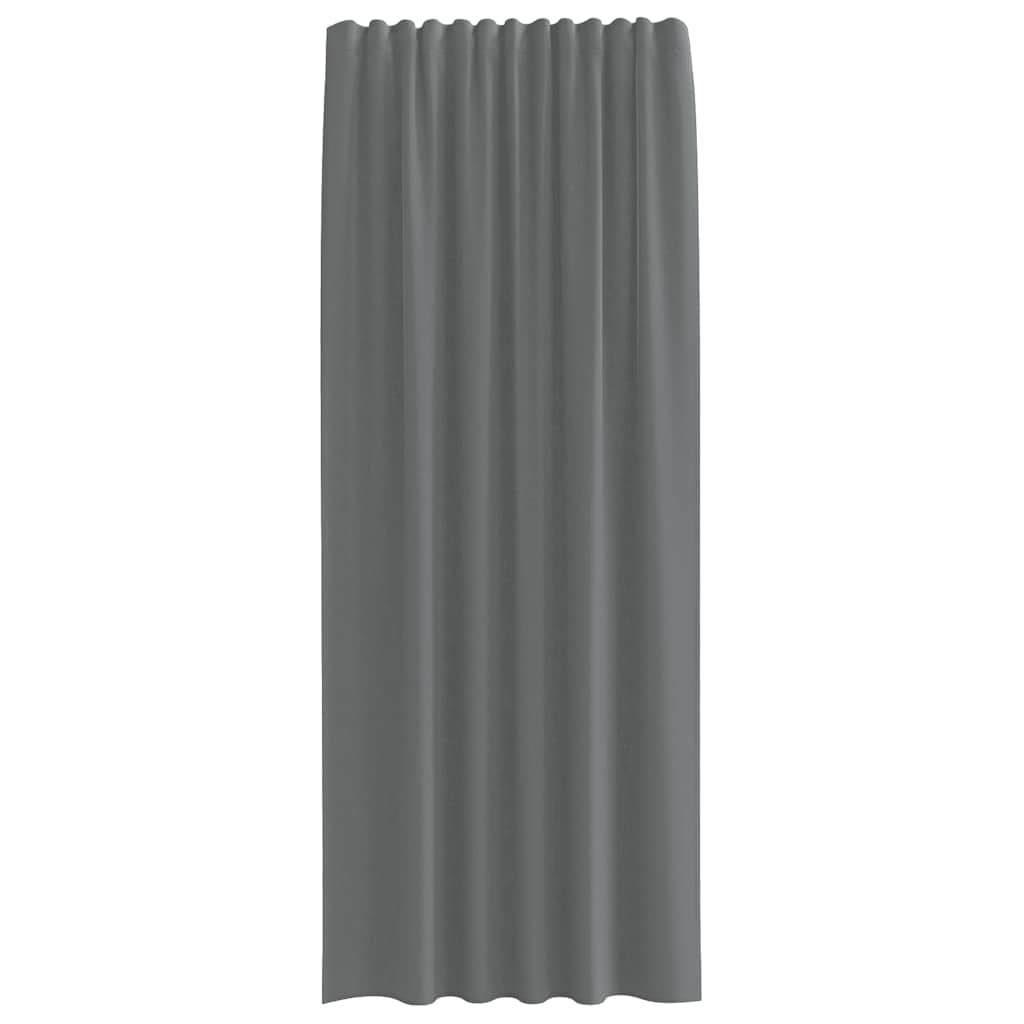 vidaXL Voile Vorhänge mit Stangentaschen 2 Stk. Dunkelgrau