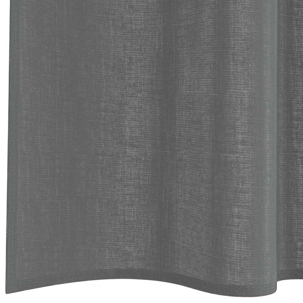 vidaXL Voile Vorhänge mit Stangentaschen 2 Stk. Dunkelgrau