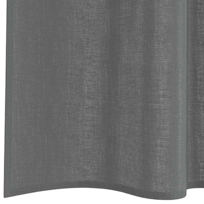 vidaXL Voile Vorhänge mit Stangentaschen 2 Stk. Dunkelgrau