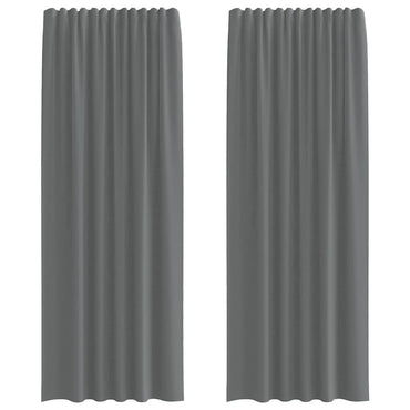 vidaXL Voile Vorhänge mit Stangentaschen 2 Stk. Dunkelgrau
