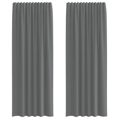 vidaXL Voile Vorhänge mit Stangentaschen 2 Stk. Dunkelgrau