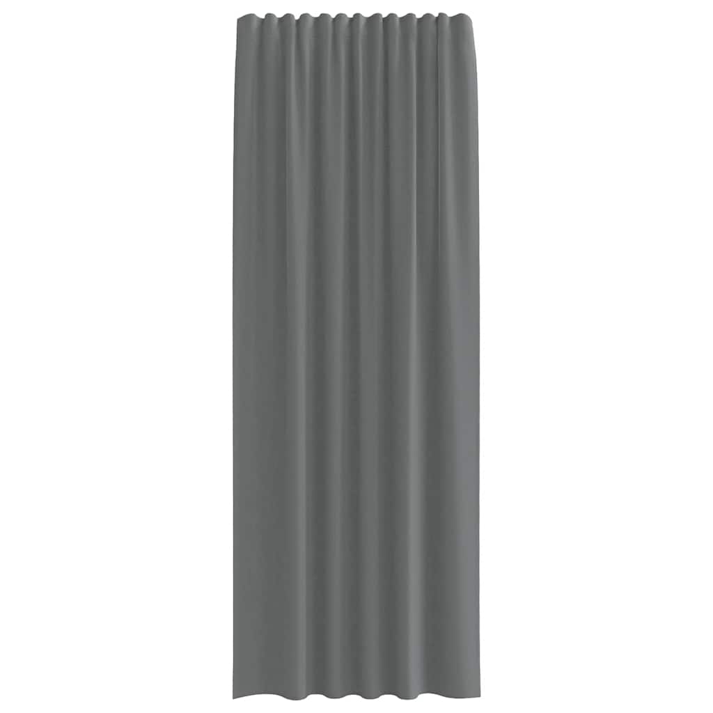 vidaXL Voile Vorhänge mit Stangentaschen 2 Stk. Dunkelgrau
