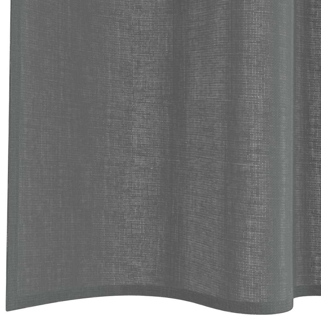 vidaXL Voile Vorhänge mit Stangentaschen 2 Stk. Dunkelgrau