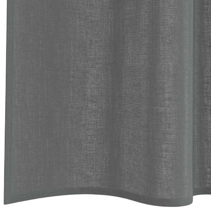 vidaXL Voile Vorhänge mit Stangentaschen 2 Stk. Dunkelgrau