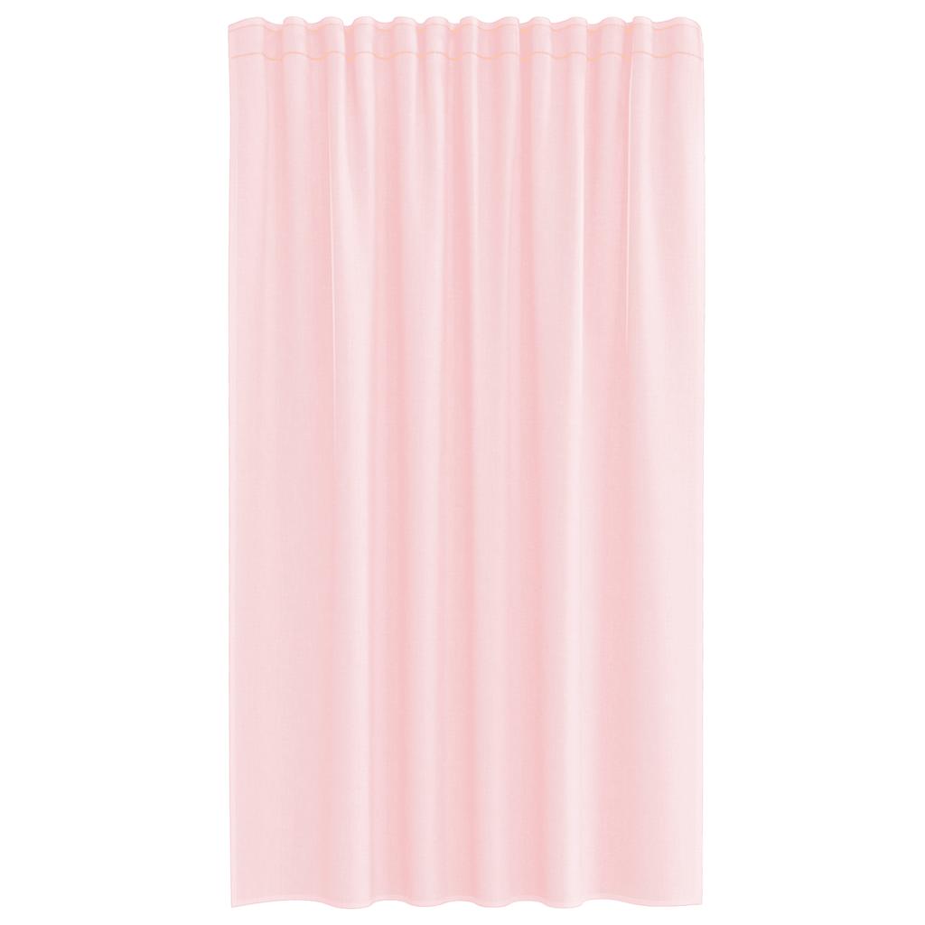 vidaXL Voile Vorhänge mit Stangentaschen 2 Stk. Hellrosa