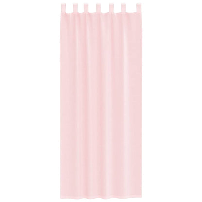 vidaXL Voile Vorhänge mit Stangentaschen 2 Stk. Hellrosa