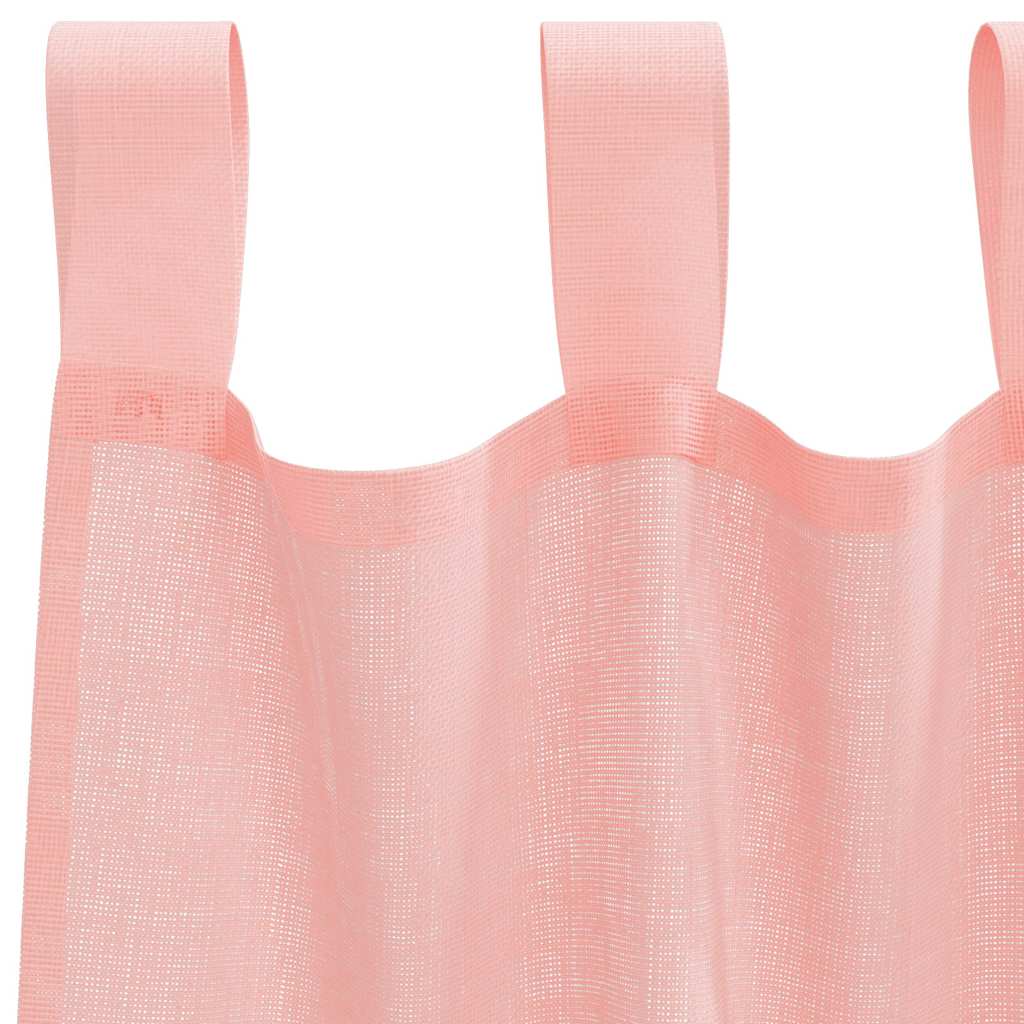 Voile Vorhänge mit Stangentaschen 2 Stk. Rosa