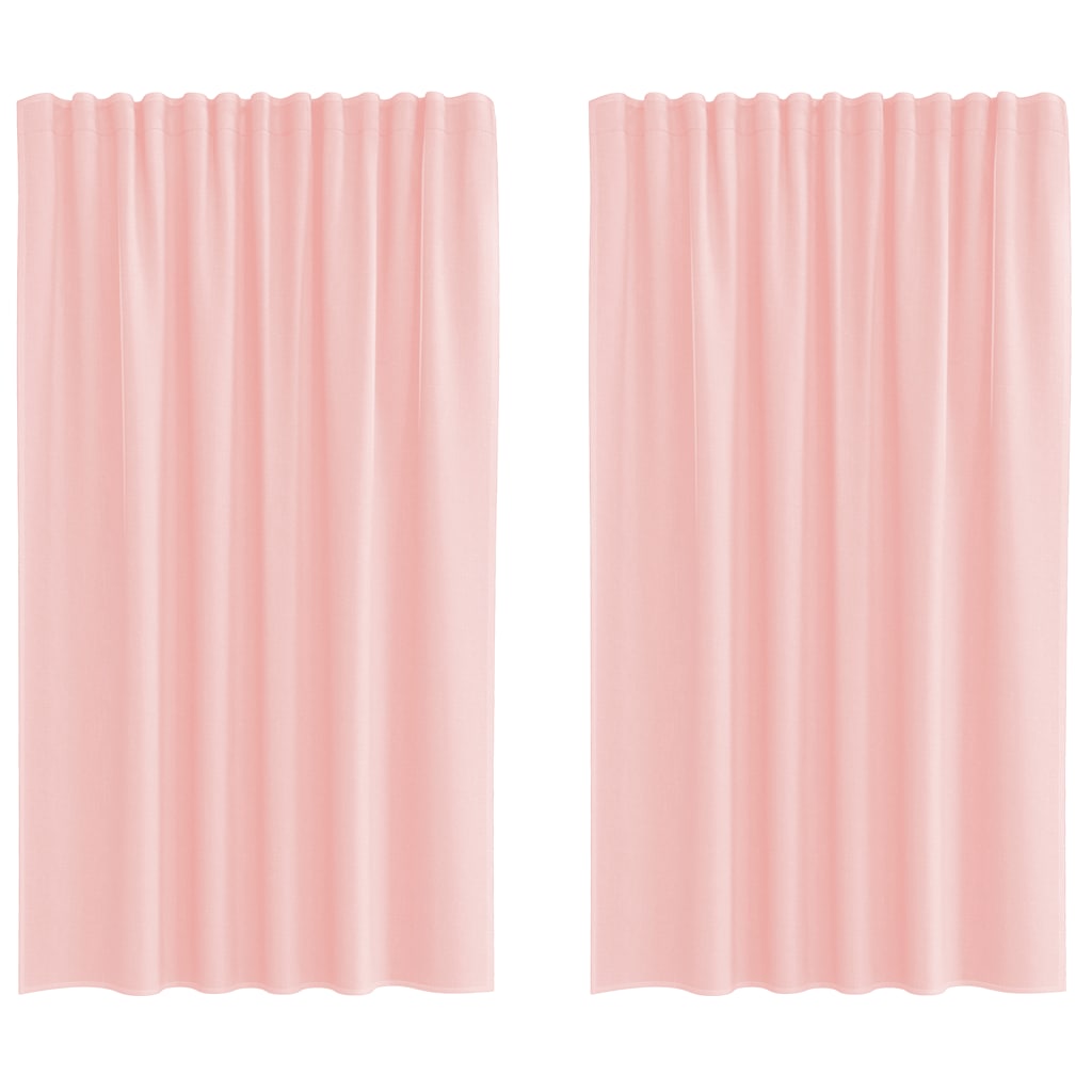 Voile Vorhänge mit Stangentaschen 2 Stk. Rosa