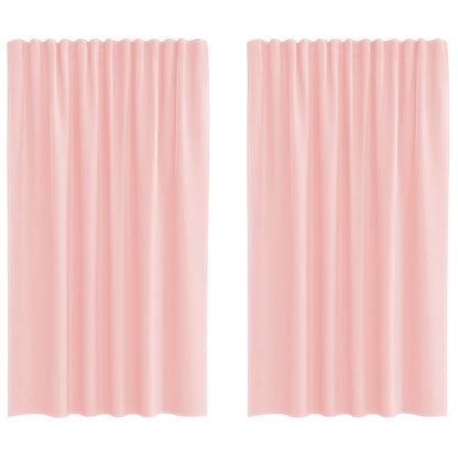 Voile Vorhänge mit Stangentaschen 2 Stk. Rosa