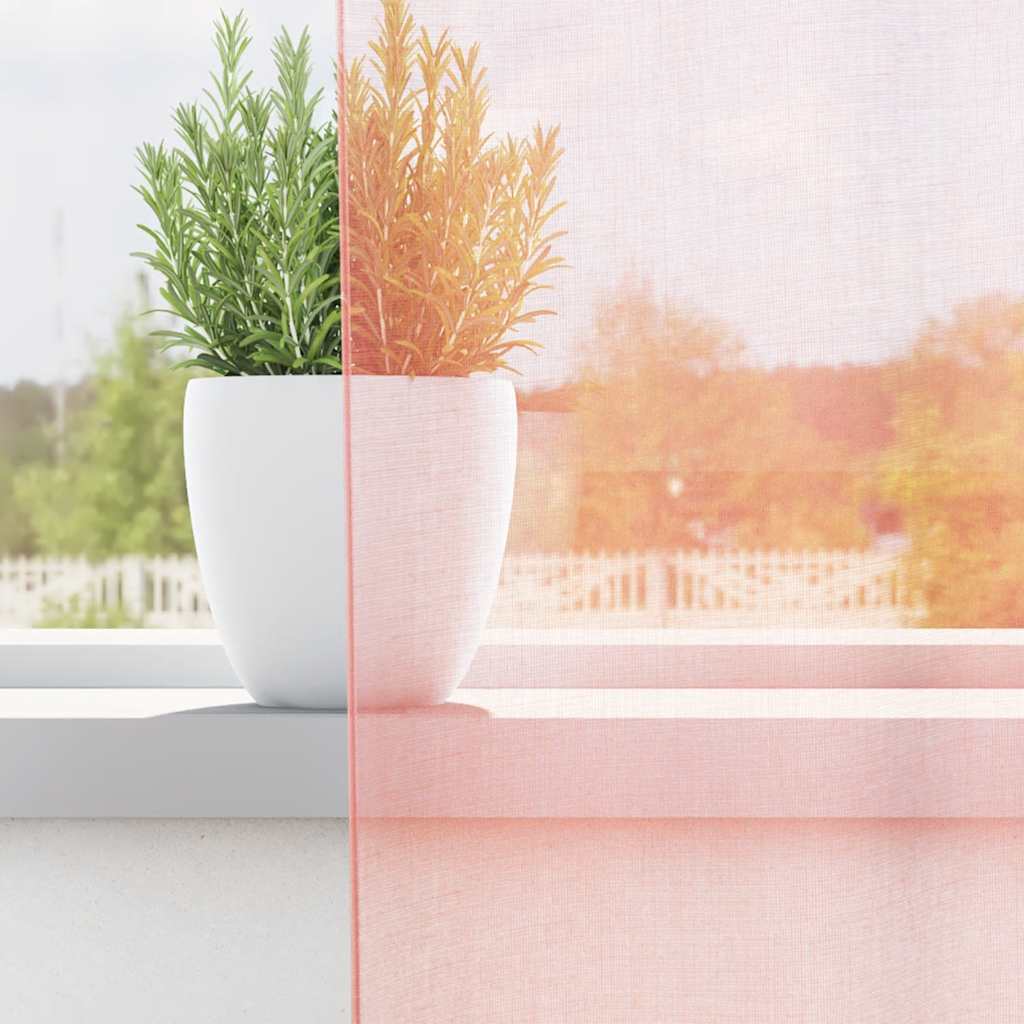 Voile Vorhänge mit Stangentaschen 2 Stk. Rosa