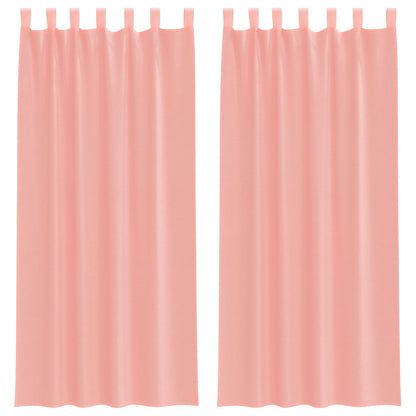 Voile Vorhänge mit Stangentaschen 2 Stk. Rosa