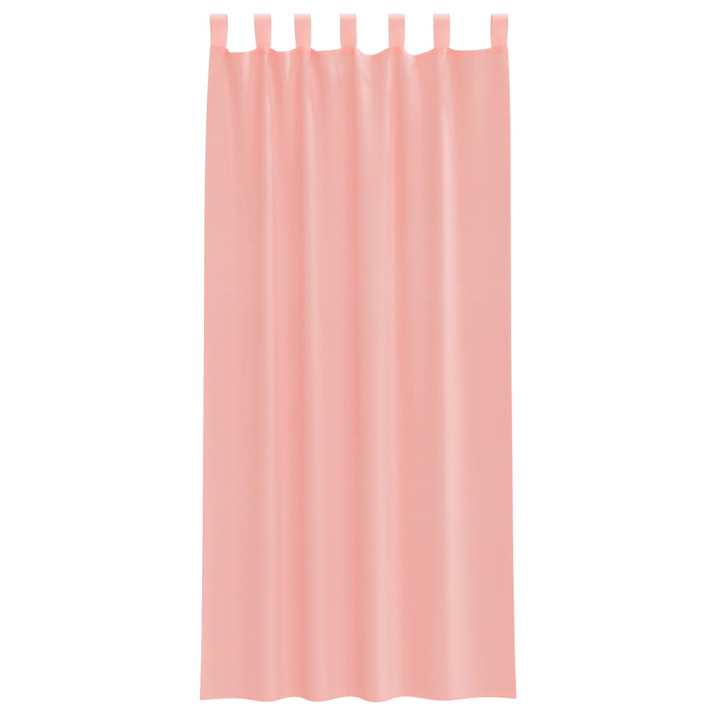 vidaXL Voile Vorhänge mit Stangentaschen 2 Stk. Rosa