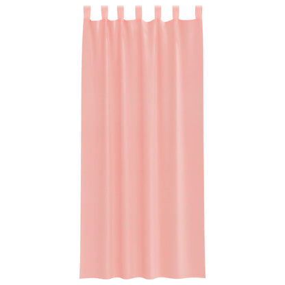 vidaXL Voile Vorhänge mit Stangentaschen 2 Stk. Rosa