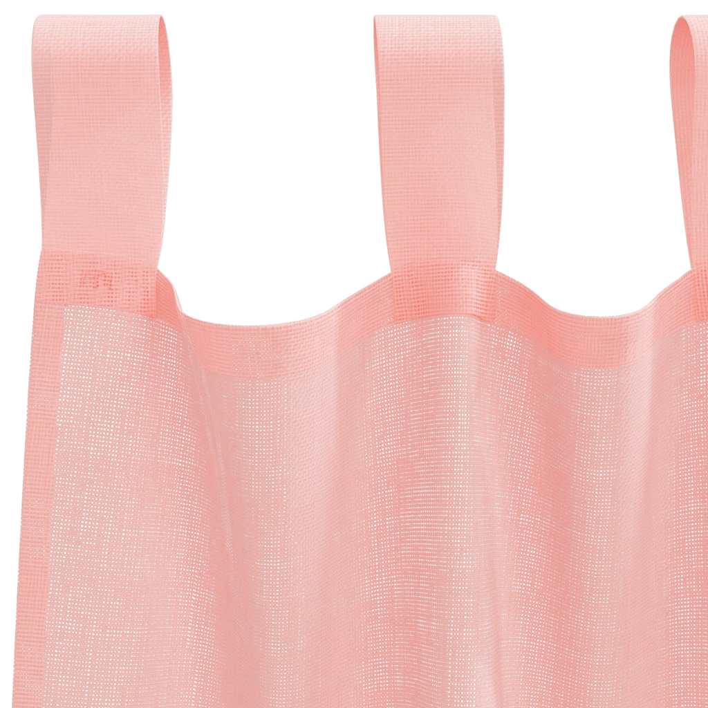 Voile Vorhänge mit Stangentaschen 2 Stk. Rosa
