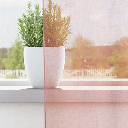 Voile Vorhänge mit Stangentaschen 2 Stk. Rosa