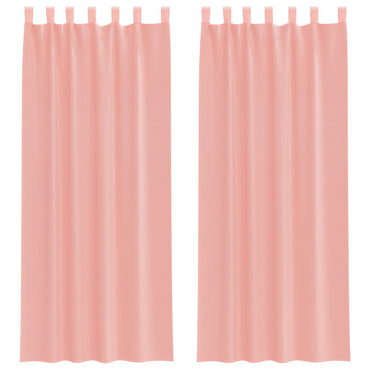 vidaXL Voile Vorhänge mit Stangentaschen 2 Stk. Rosa