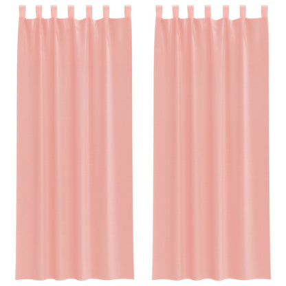 Voile Vorhänge mit Stangentaschen 2 Stk. Rosa