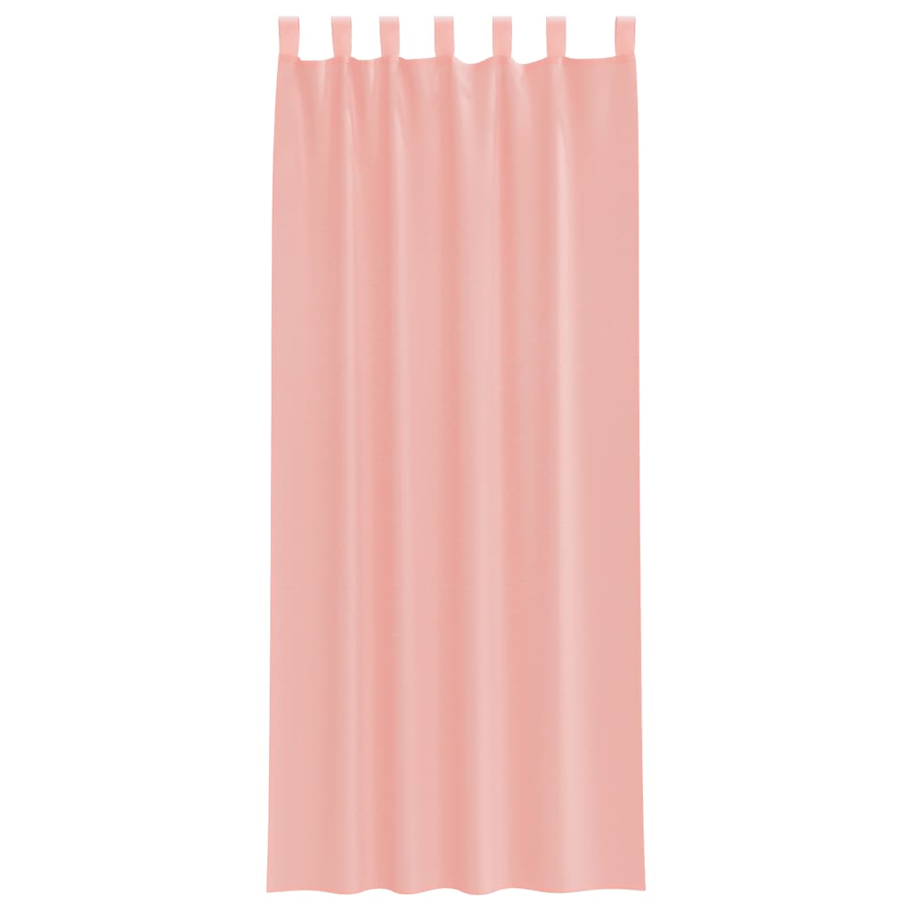vidaXL Voile Vorhänge mit Stangentaschen 2 Stk. Rosa