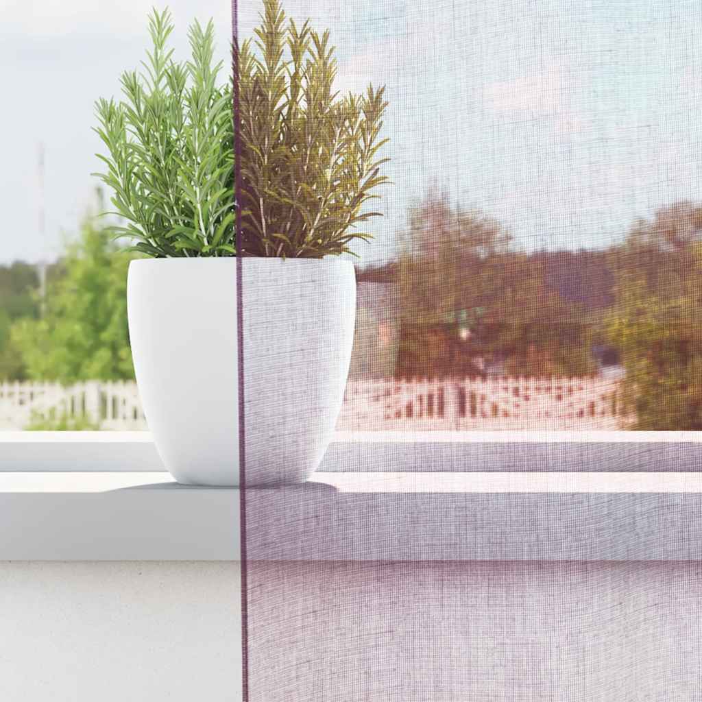 vidaXL Voile Vorhänge mit Stangentaschen 2 Stk. Lila