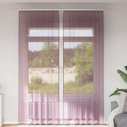 vidaXL Voile Vorhänge mit Stangentaschen 2 Stk. Lila