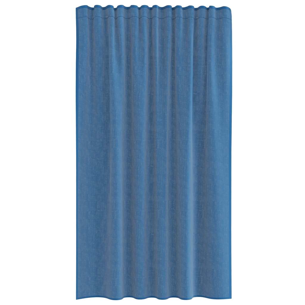 vidaXL Voile Vorhänge mit Stangentaschen 2 Stk. Königsblau