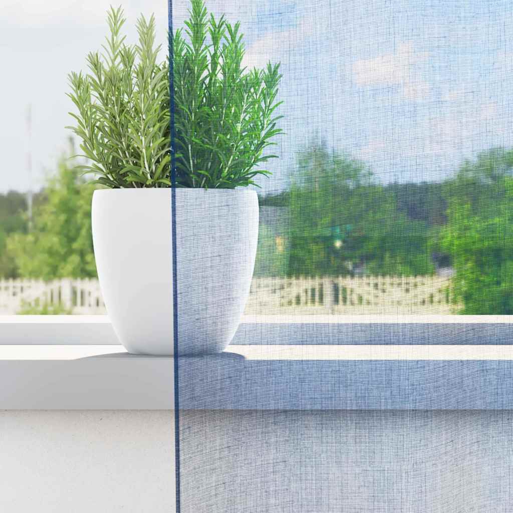 vidaXL Voile Vorhänge mit Stangentaschen 2 Stk. Königsblau
