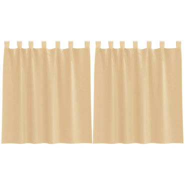 vidaXL Voile Vorhänge mit Stangentaschen 2 Stk. Sandfarbe