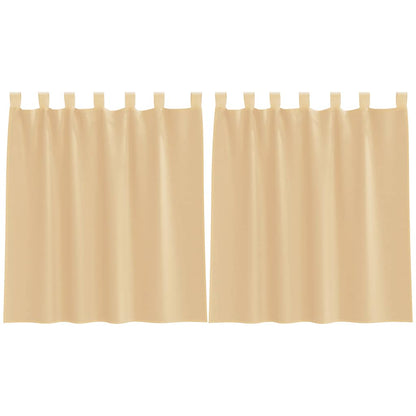 vidaXL Voile Vorhänge mit Stangentaschen 2 Stk. Sandfarbe