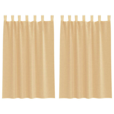 vidaXL Voile Vorhänge mit Stangentaschen 2 Stk. Sandfarbe