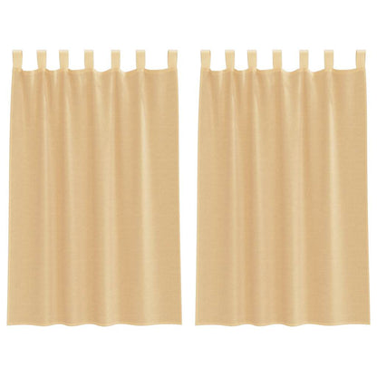 vidaXL Voile Vorhänge mit Stangentaschen 2 Stk. Sandfarbe