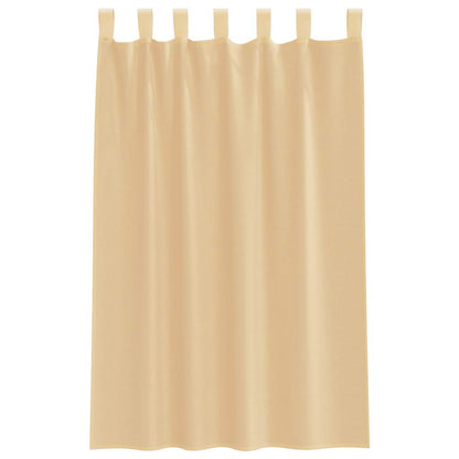 vidaXL Voile Vorhänge mit Stangentaschen 2 Stk. Sandfarbe