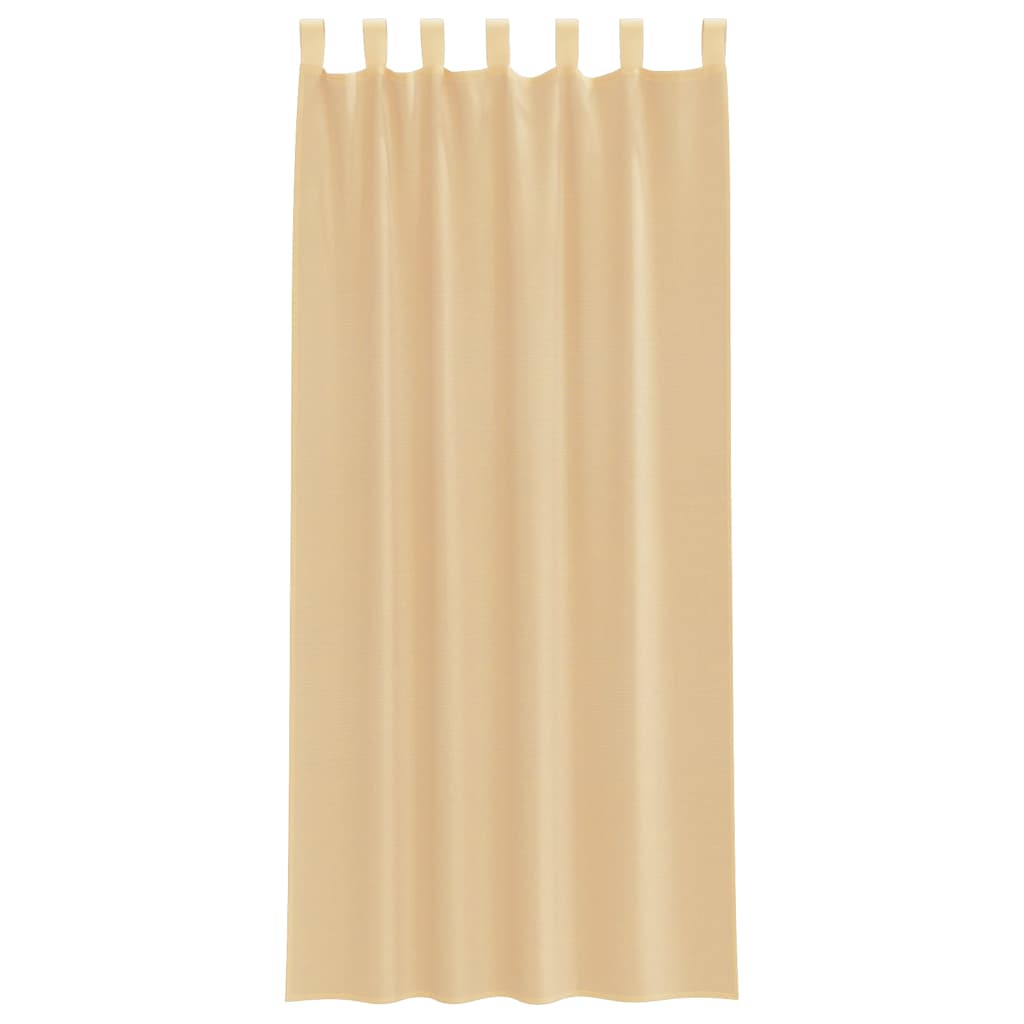 vidaXL Voile Vorhänge mit Stangentaschen 2 Stk. Sandfarbe