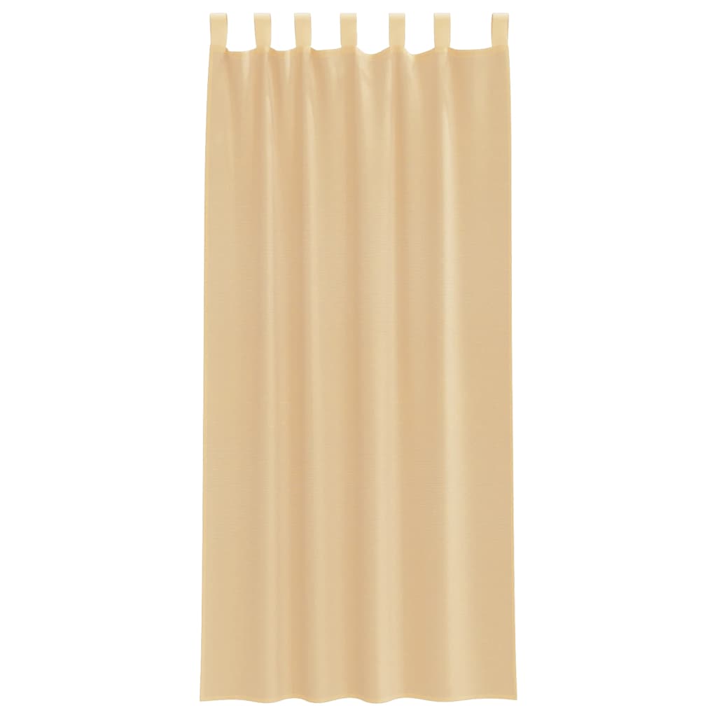 vidaXL Voile Vorhänge mit Stangentaschen 2 Stk. Sandfarbe