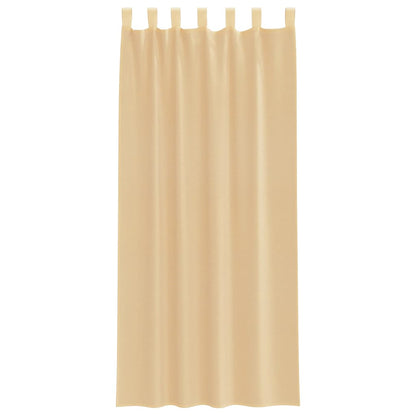 vidaXL Voile Vorhänge mit Stangentaschen 2 Stk. Sandfarbe