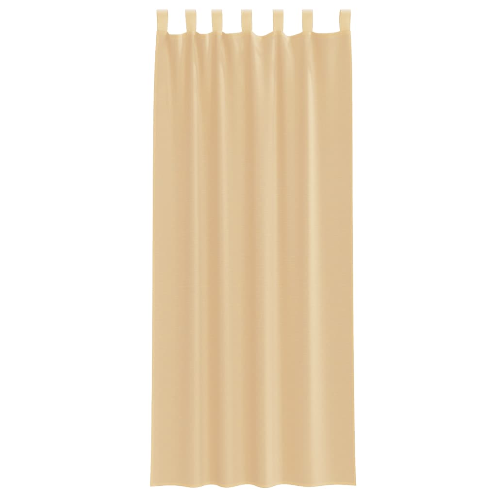 vidaXL Voile Vorhänge mit Stangentaschen 2 Stk. Sandfarbe