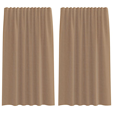 vidaXL Voile Vorhänge mit Stangentaschen 2 Stk. Hellbraun