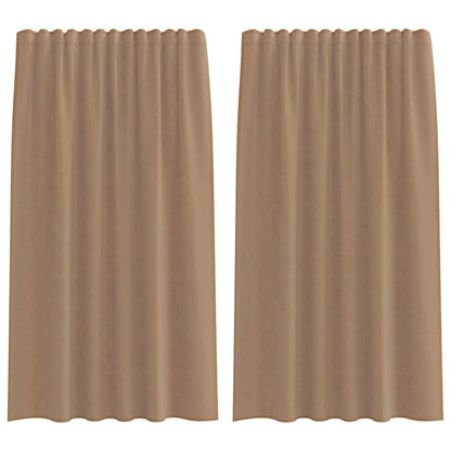 vidaXL Voile Vorhänge mit Stangentaschen 2 Stk. Hellbraun
