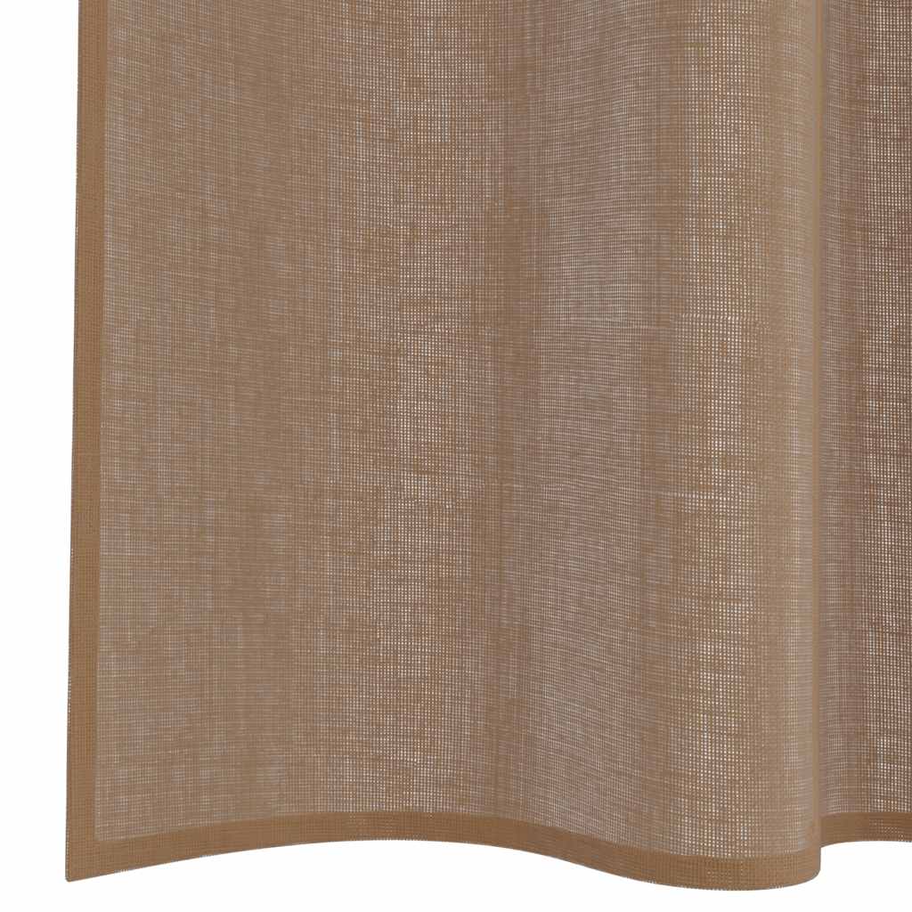 vidaXL Voile Vorhänge mit Stangentaschen 2 Stk. Hellbraun