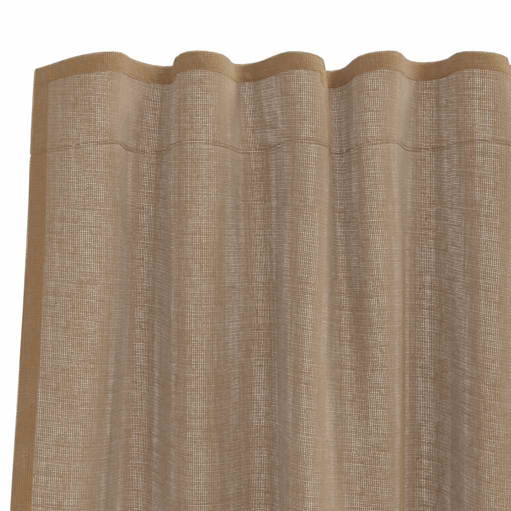 vidaXL Voile Vorhänge mit Stangentaschen 2 Stk. Hellbraun