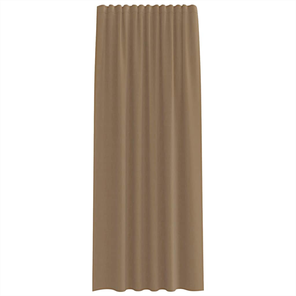 vidaXL Voile Vorhänge mit Stangentaschen 2 Stk. Hellbraun