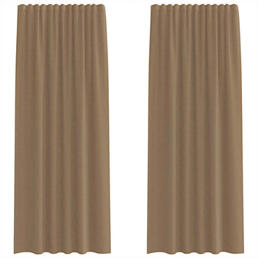 vidaXL Voile Vorhänge mit Stangentaschen 2 Stk. Hellbraun