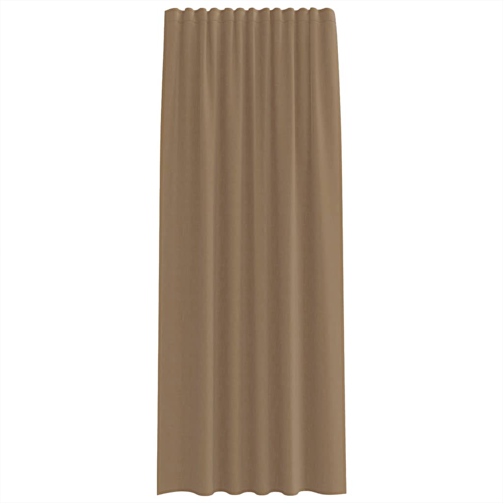 vidaXL Voile Vorhänge mit Stangentaschen 2 Stk. Hellbraun