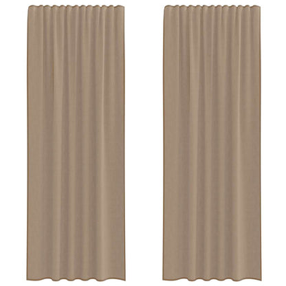 Voile Vorhänge mit Stangentaschen 2 Stk. Hellbraun