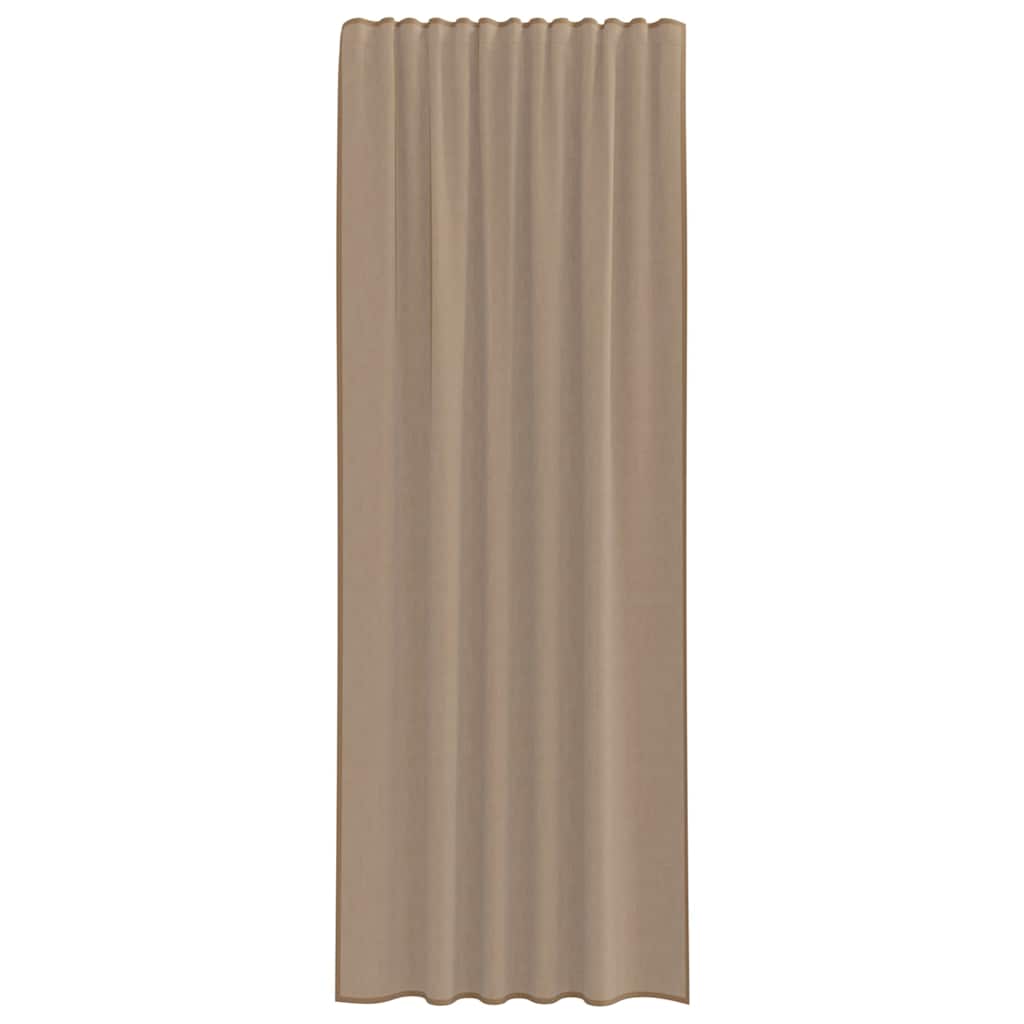 vidaXL Voile Vorhänge mit Stangentaschen 2 Stk. Hellbraun