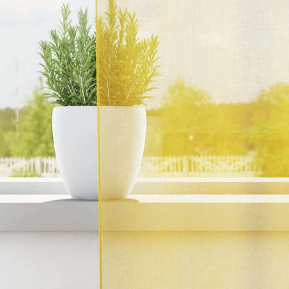 vidaXL Voile Vorhänge mit Stangentaschen 2 Stk. Gelb