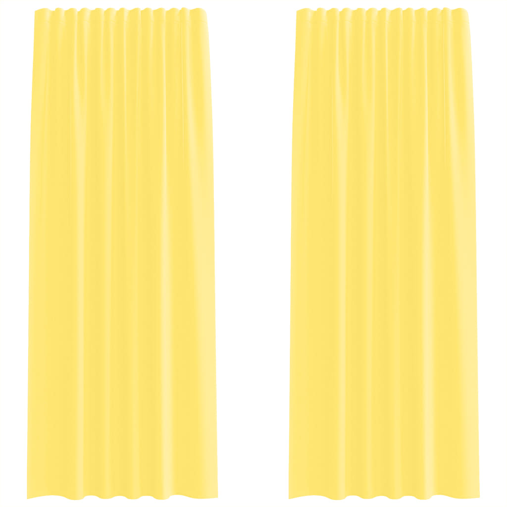 vidaXL Voile Vorhänge mit Stangentaschen 2 Stk. Gelb