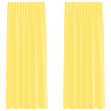 vidaXL Voile Vorhänge mit Stangentaschen 2 Stk. Gelb