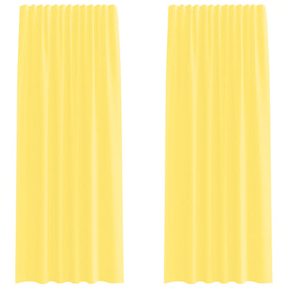 vidaXL Voile Vorhänge mit Stangentaschen 2 Stk. Gelb