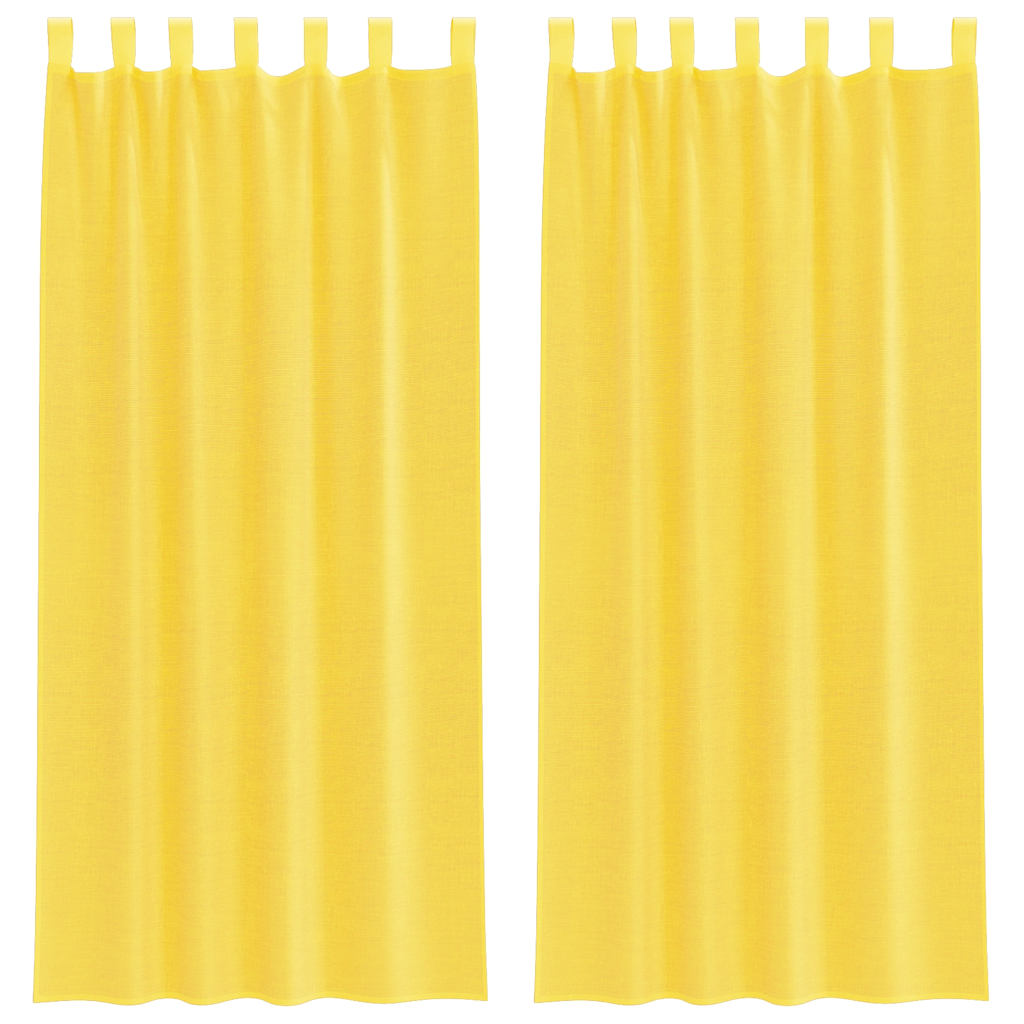vidaXL Voile Vorhänge mit Stangentaschen 2 Stk. Gelb
